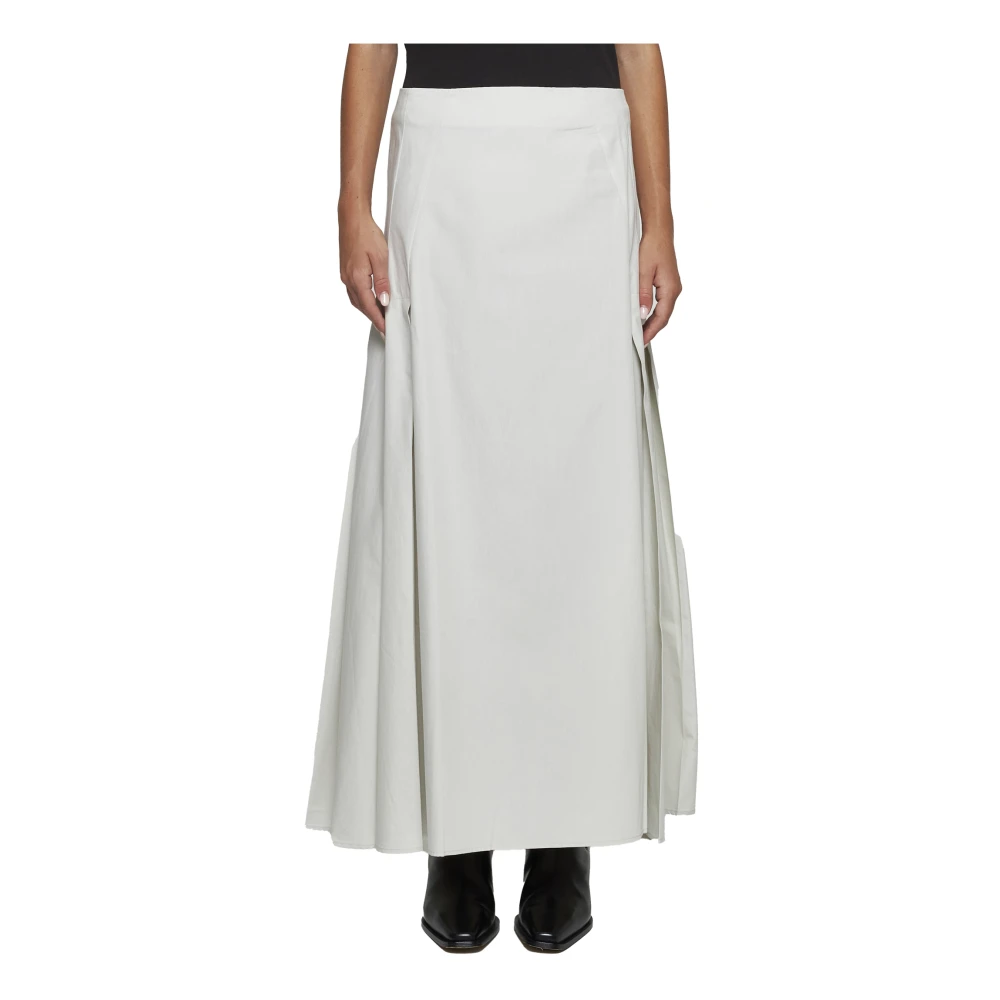 Studio Nicholson Witte Multi Plooi Maxi Rok White Dames