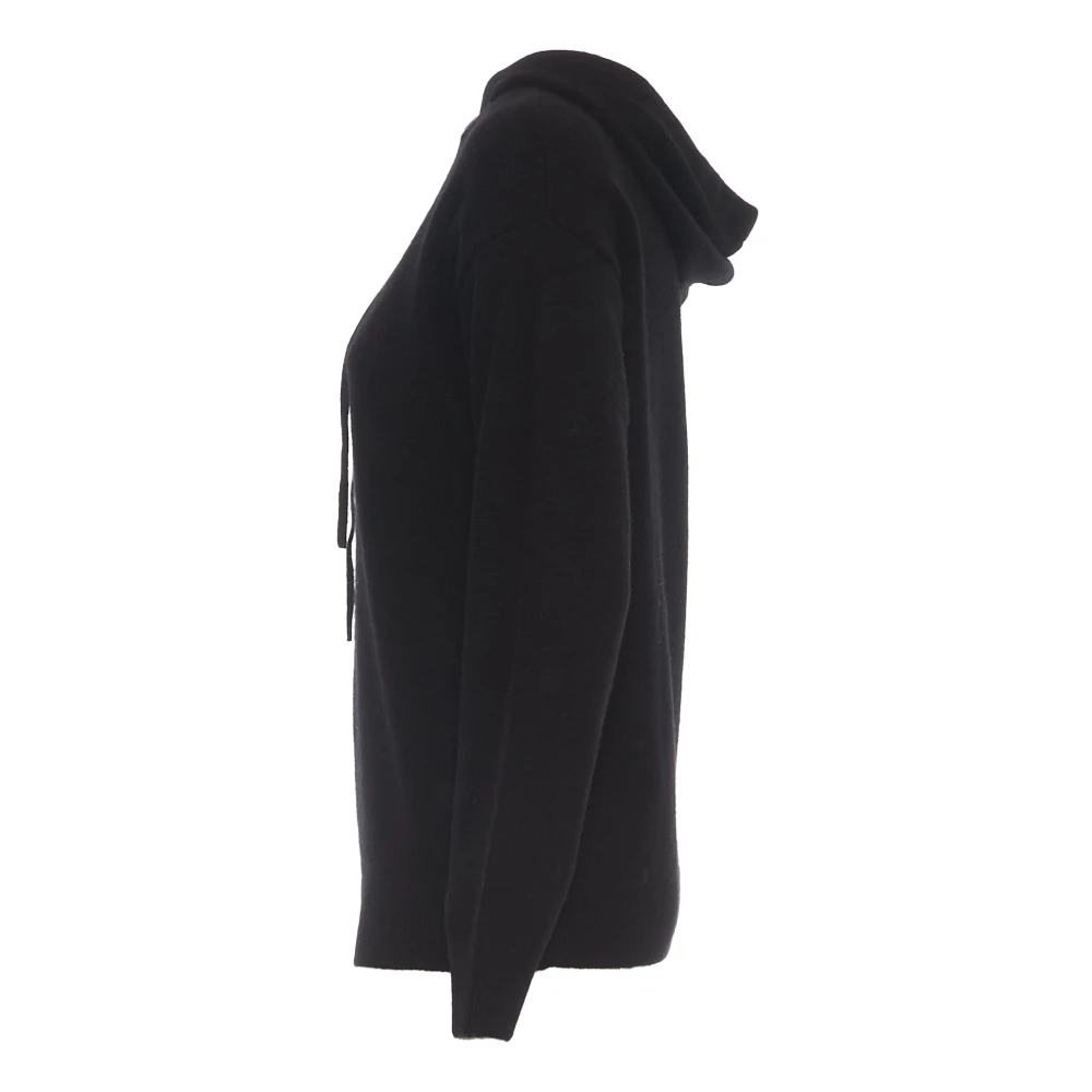 MC2 Saint Barth Zwarte Gebreide Hoodie Sweatshirt Black Dames