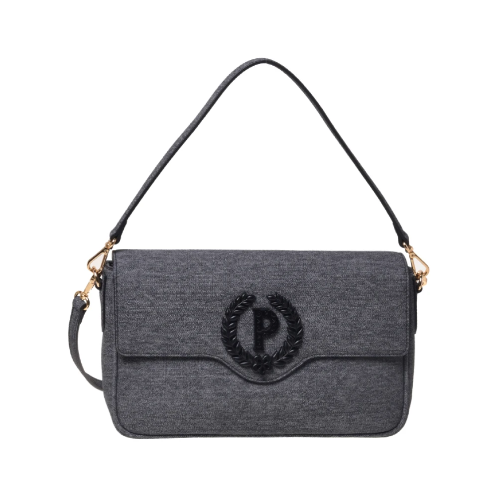 Pollini Donna Grigio - Borsa A Spalla In Denim - Bags - One Size