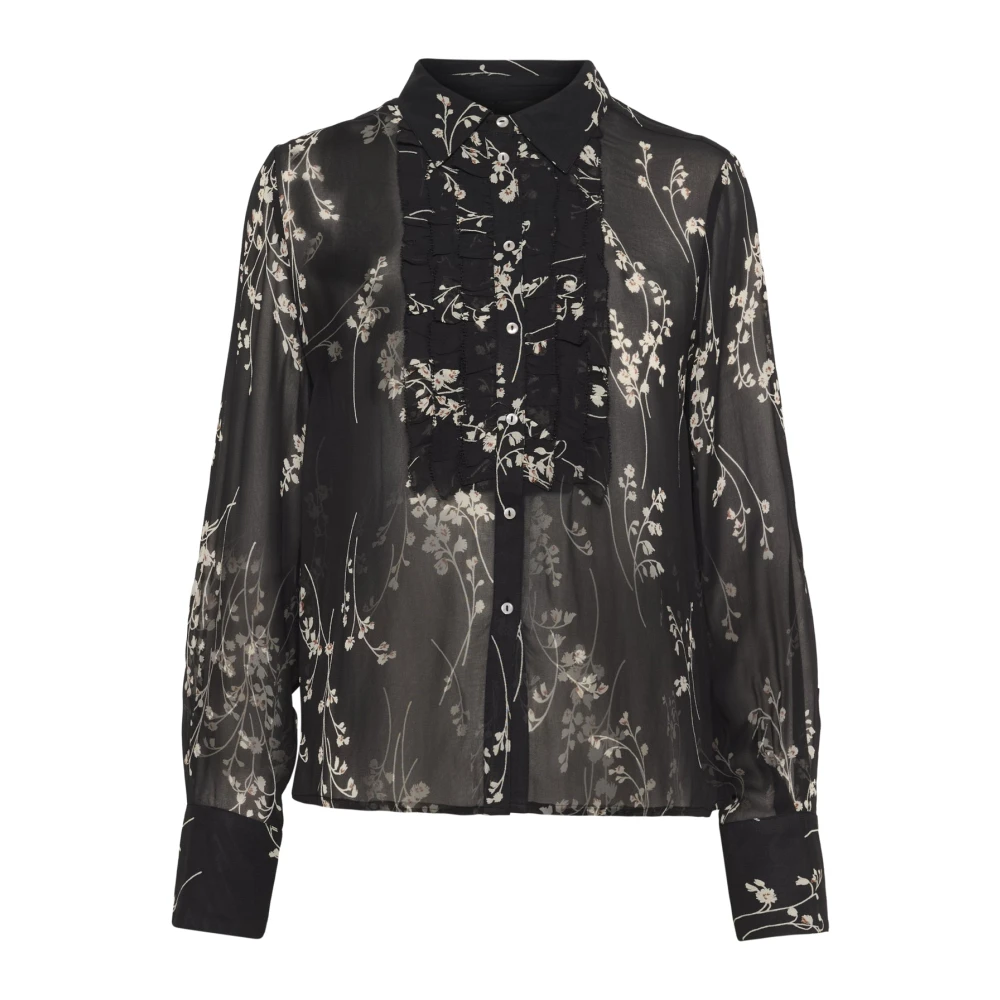 Part Two Black Shirts, Female, Xs, Fine Leaf Print - 304387
