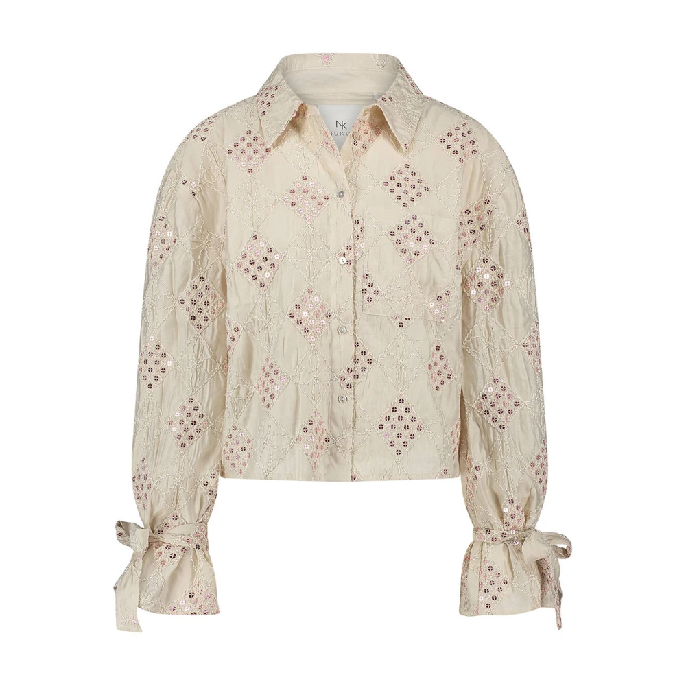 Nukus Loes Paillet Blouse Beige Dames
