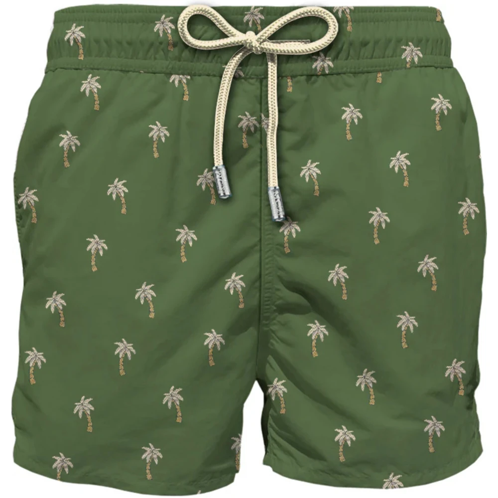 Mc2 Saint Barth Men's Green Beachwear, L, Patmos The Riviera Swimsuit