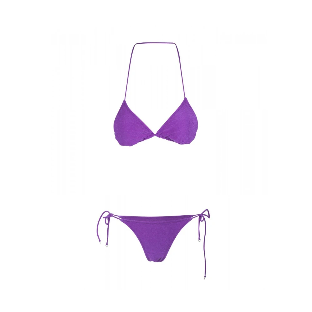 F**k Driehoekige bikini met Braziliaanse strikslip Purple Dames