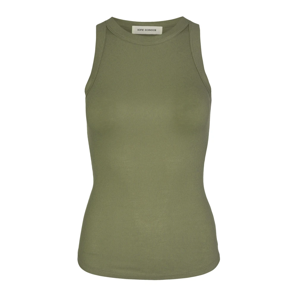 Sofie Schnoor Geribbelde Army Green Top Green Dames
