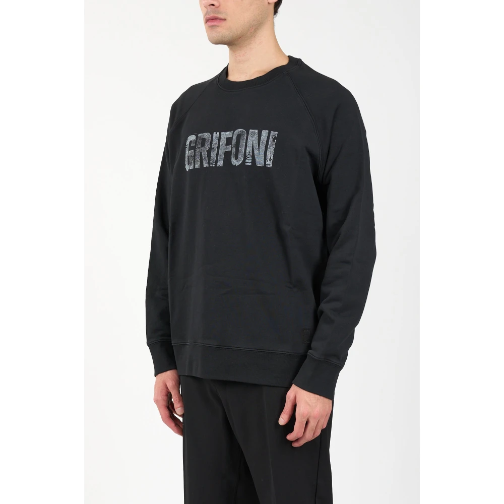 Mauro Grifoni Katoenen sweatshirt met bedrukt logo Black Heren