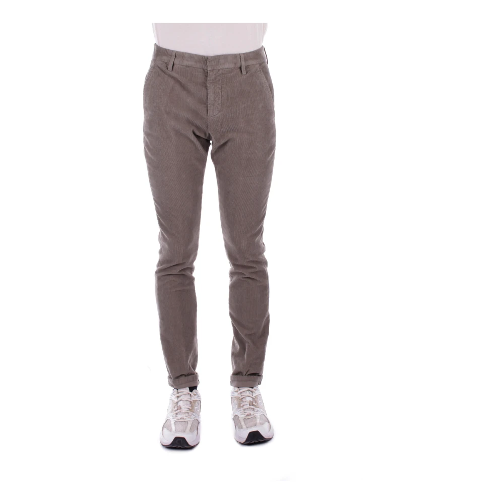 Dondup Slim Fit Duifgrijze Broek Gray Heren