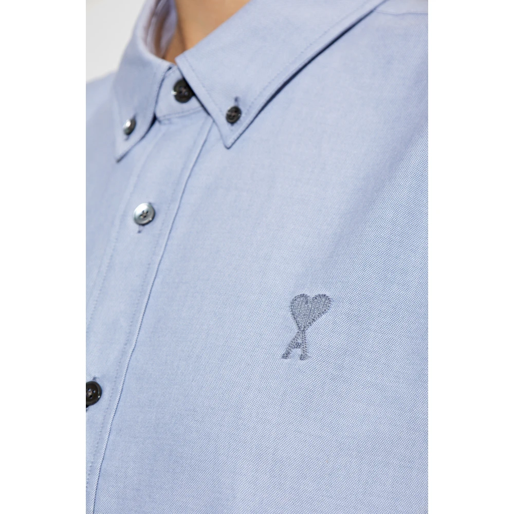 Ami Paris Overhemd met logo Blue Dames
