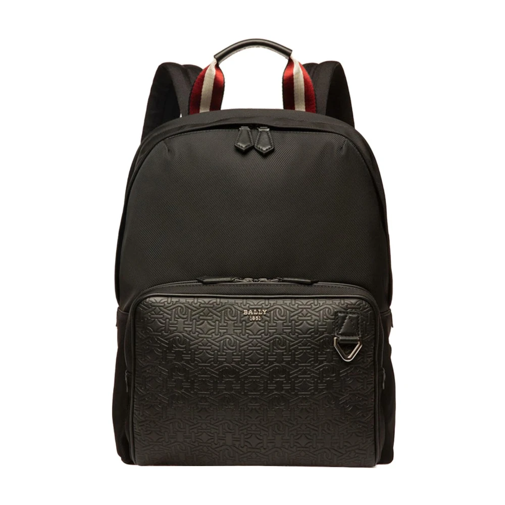 Bally Nylon Logo Rugzak Black Heren