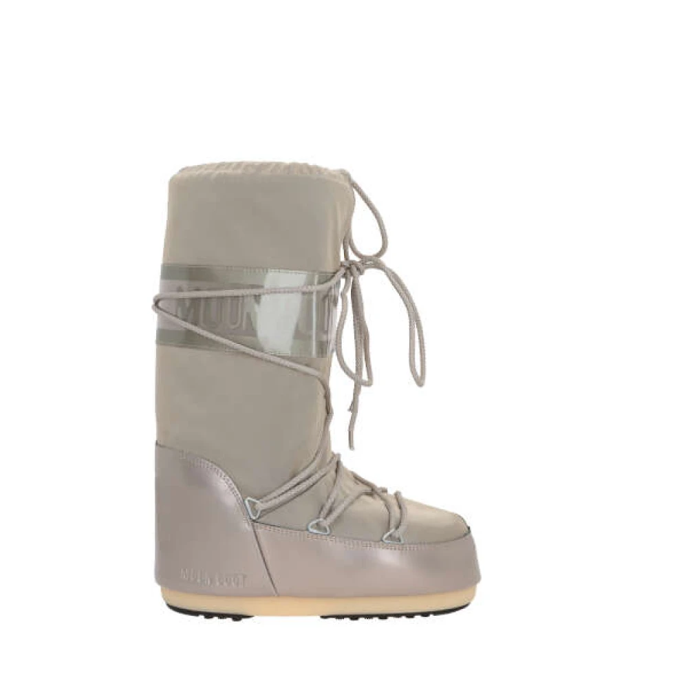 Moon boot Hoge sneeuwlaarzen met PVC hak en logo opdruk Gray Dames