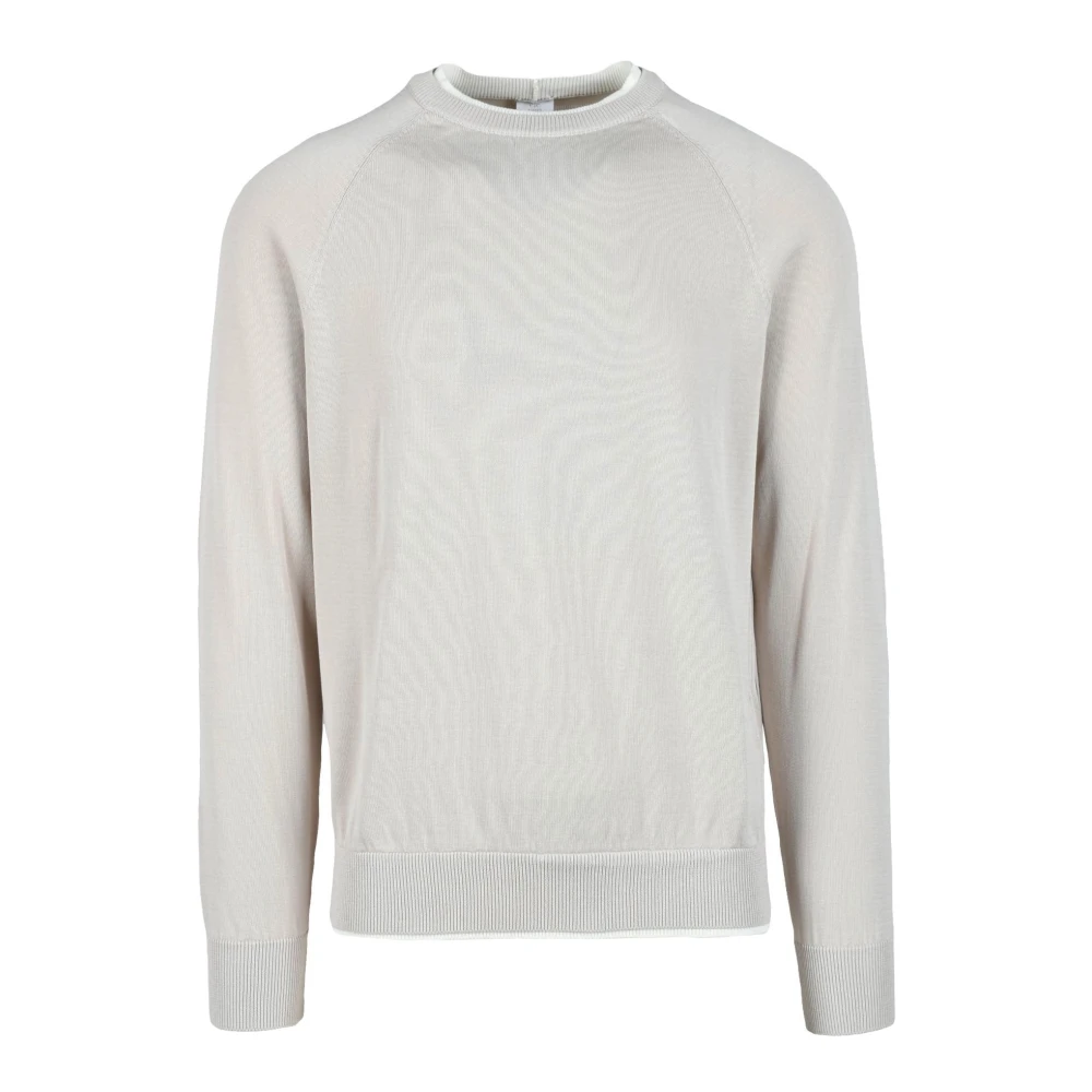 Eleventy Katoenen Gebreide Trui Beige Heren