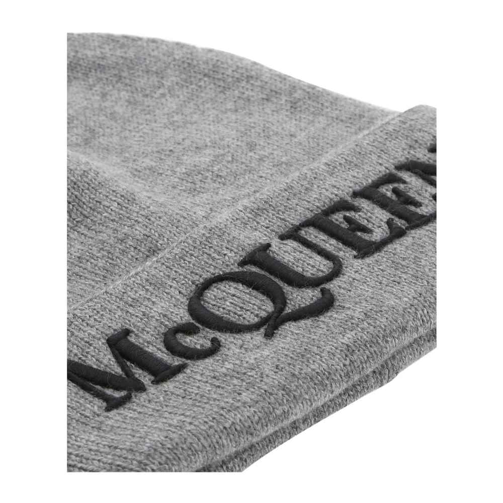 alexander mcqueen Kasjmier Beanie Hoed in Grijs Gray Heren