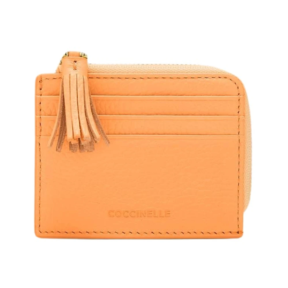 Coccinelle Leren Tassel Kaarthouder Orange Dames
