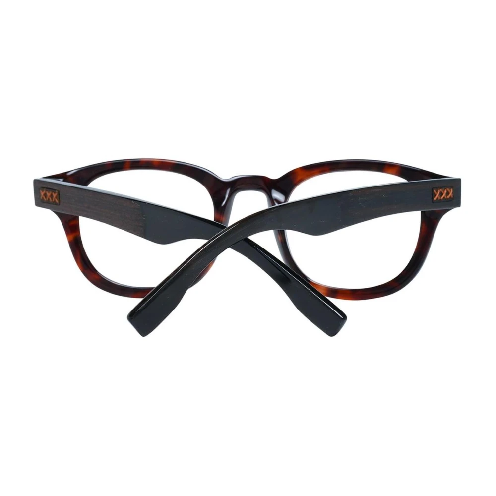Ermenegildo Zegna Bruine ronde optische monturen met veerscharnier Brown Heren