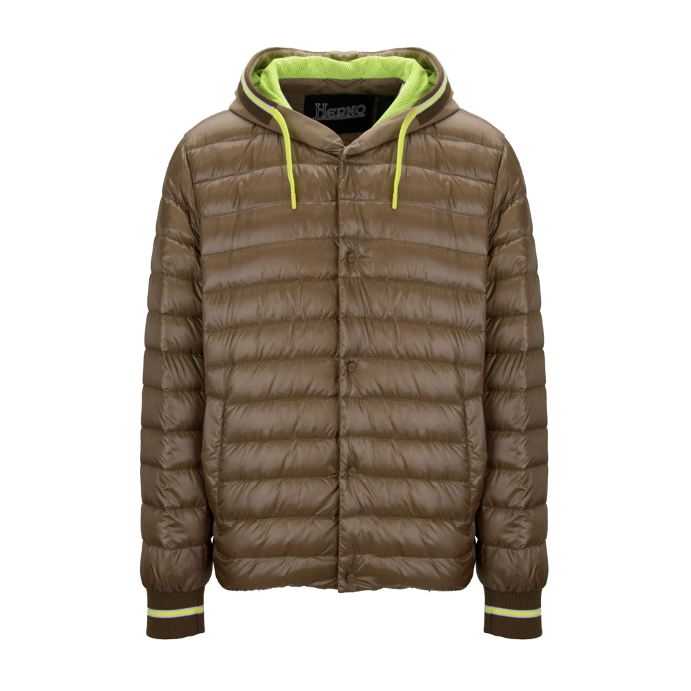 Herno Men's Brown Down Jackets, 3XL, Hooded Down Jacket