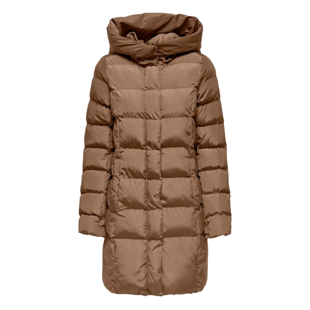 Only Gewatteerde Winterjas met Capuchon Brown Dames