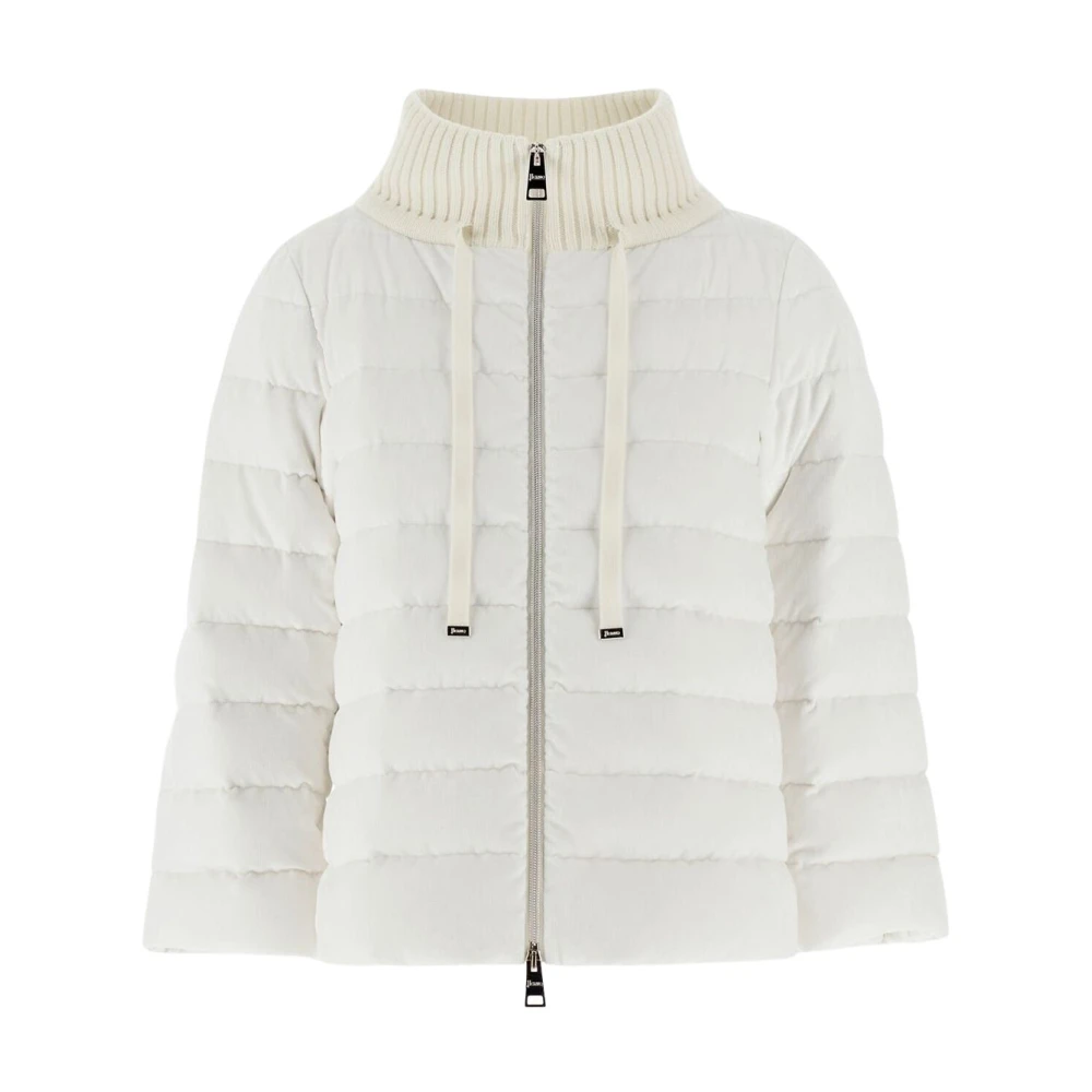 Herno Dusty Velvet Resort Jas White Dames