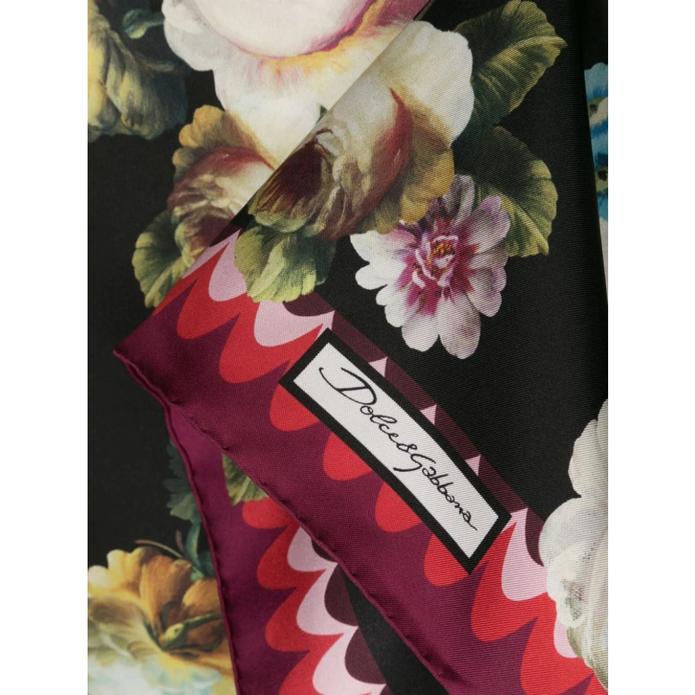 Dolce & Gabbana Bloemenprint Zijden Sjaal Multicolor Dames
