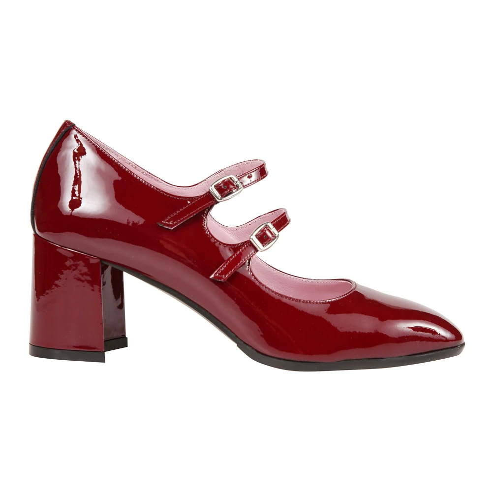 Carel Burgundy Patent Leather Stilfull Handväska Red, Dam