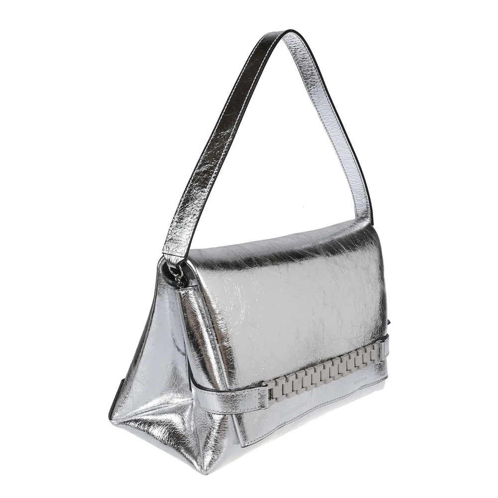 Victoria Beckham Ketting Pouch Tas in Geborstelde Stijl Gray Dames