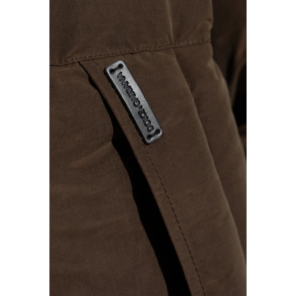 Dolce & Gabbana Donsjack met logo Brown Heren