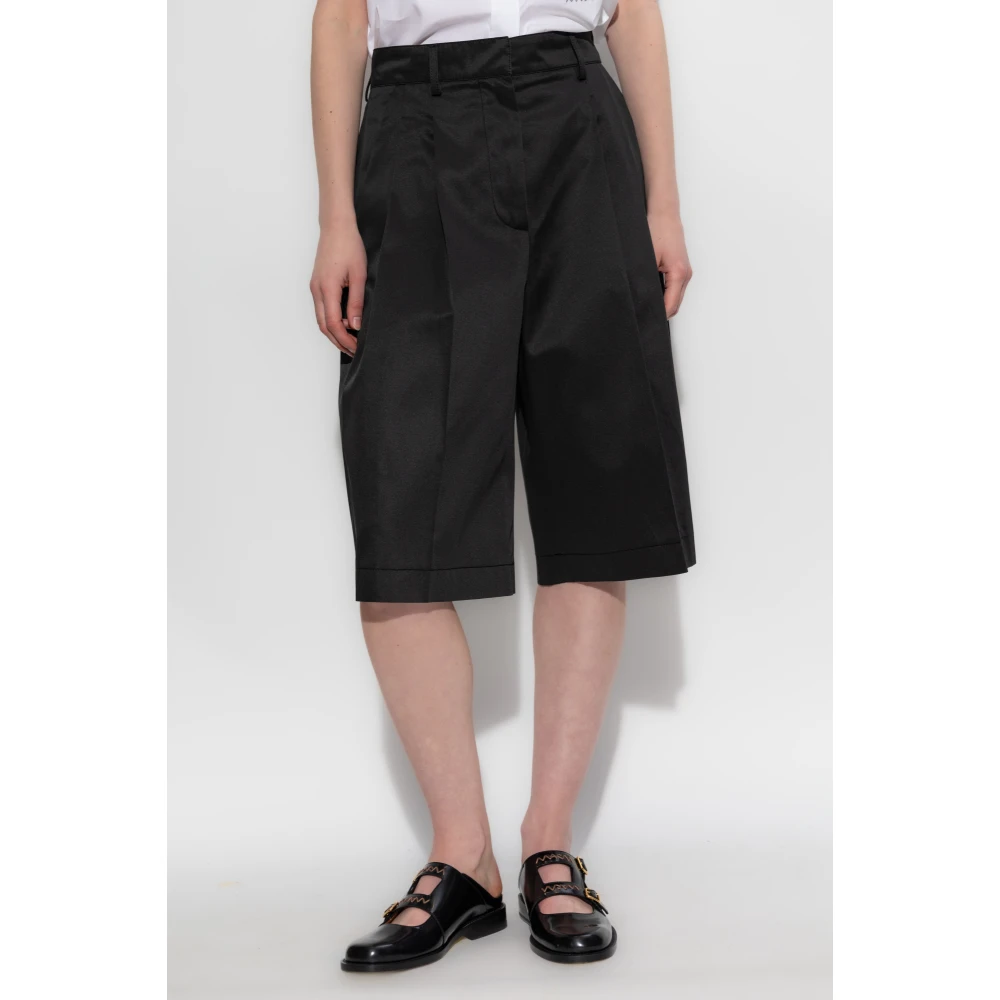 Marni Shorts met geborduurd logo Black Dames