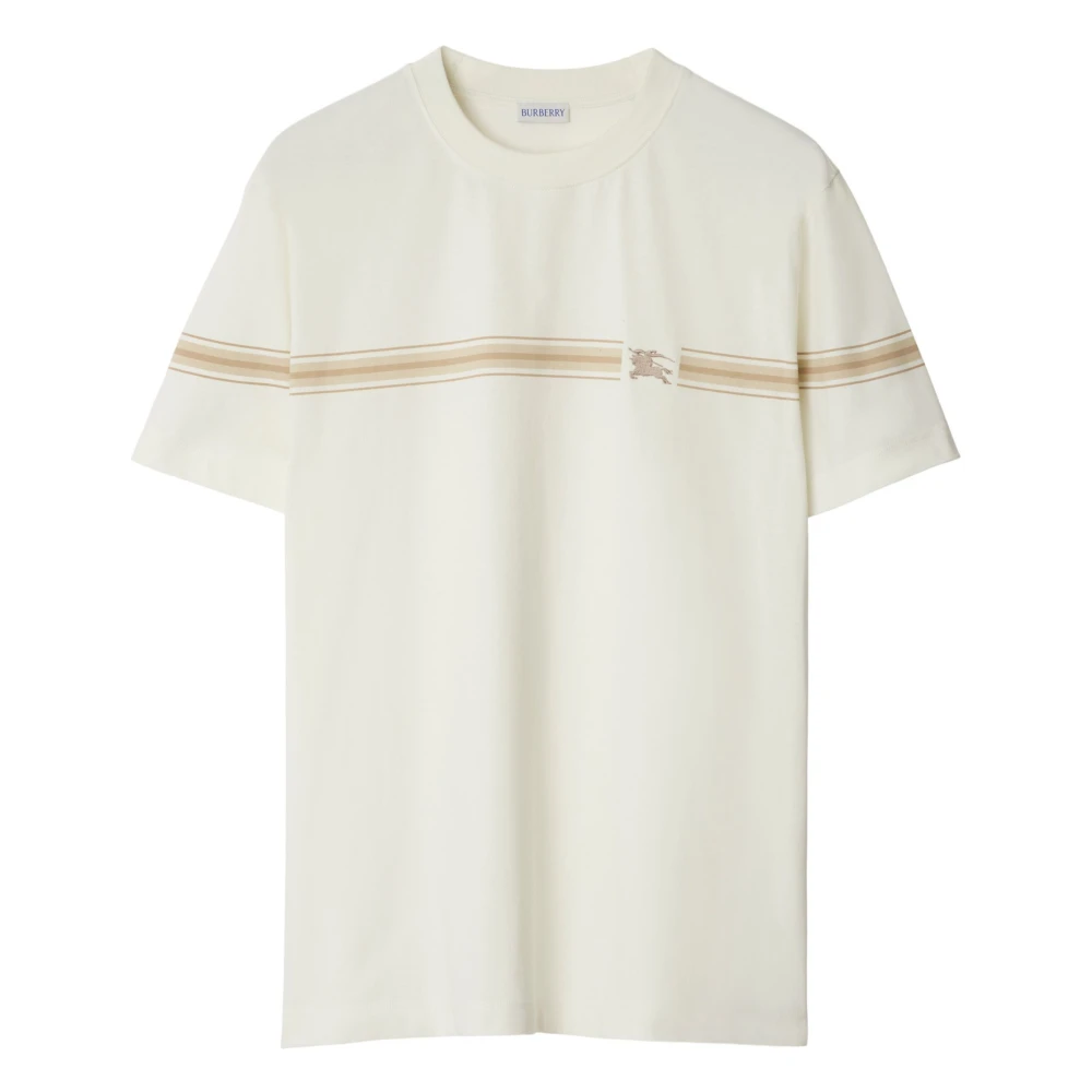 Burberry Witte katoenen T-shirt met Equestrian Knight Design White Heren