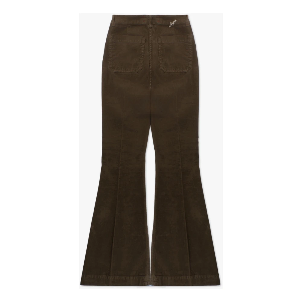 Seafarer Stretch Flair Corduroy Broek Green Dames