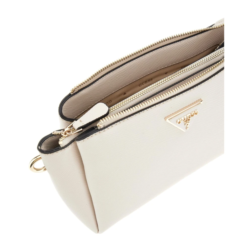 Guess Bone Schoudertas met Ritssluiting Beige Dames