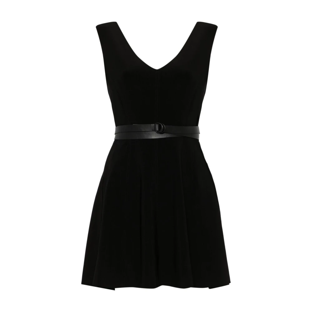 Norma Kamali Zwarte V-hals Mouwloze Jurk Black Dames