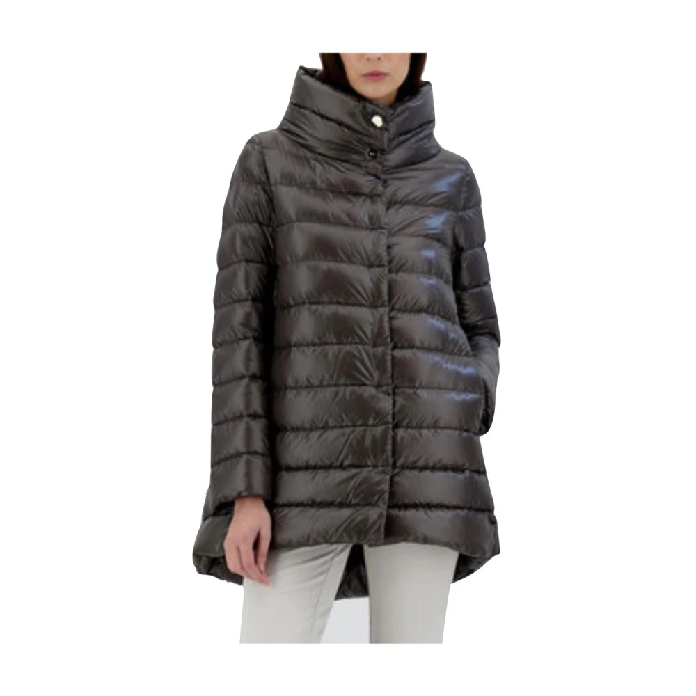 Herno Amelia A-Shape Quilted Puffer Jacket Gray Dames