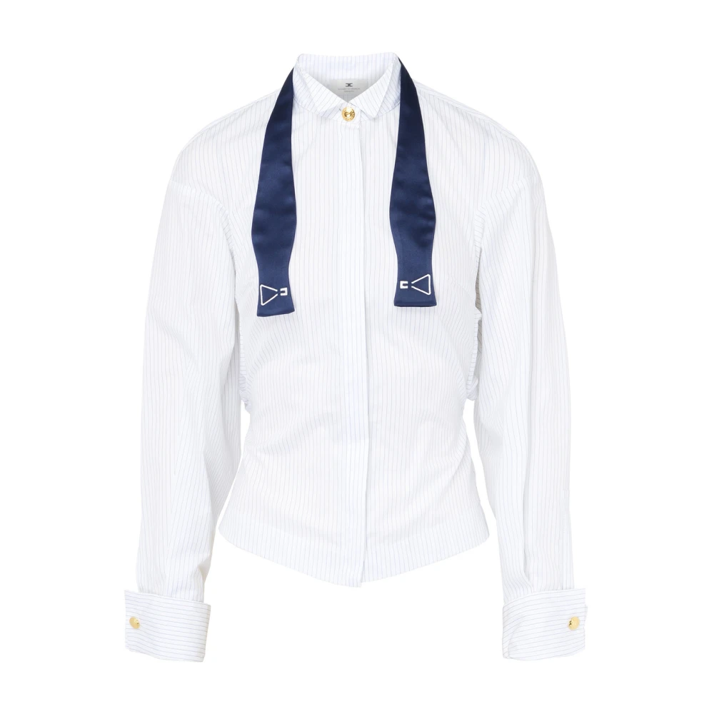 Elisabetta Franchi Wit Blauw Overhemd Stijlvol Model White Dames