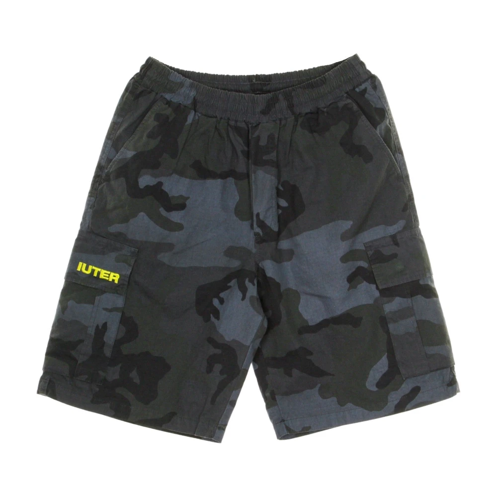 Iuter Camo Cargo Jogger Shorts in Zwart Black Heren
