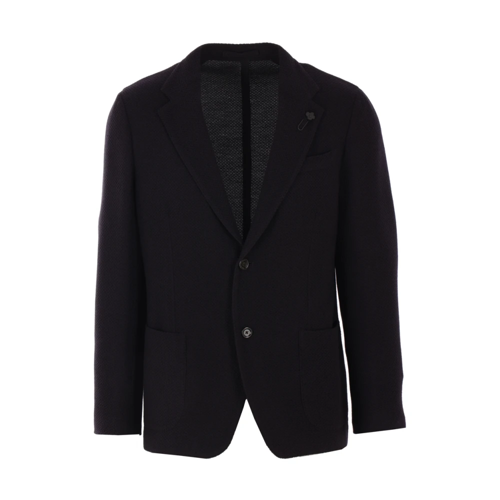 Lardini Blauwe Wollen Gebreide Jas Blue Heren