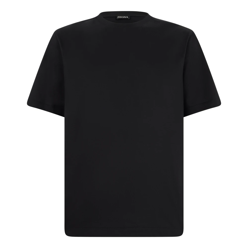 Zegna Men's Black T-Shirts, L, Cotton T-Shirt