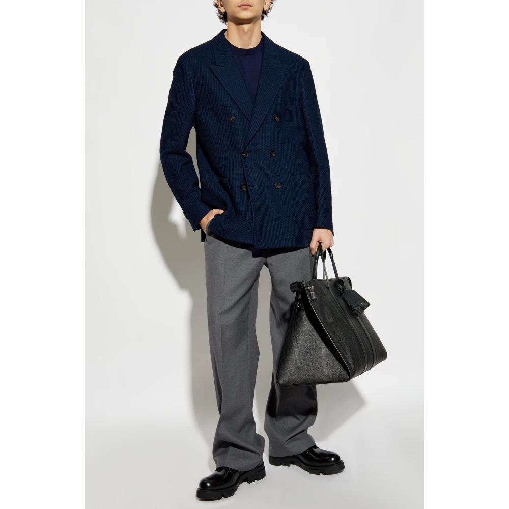 ETRO Katoenen trui met korte mouwen Blue Heren