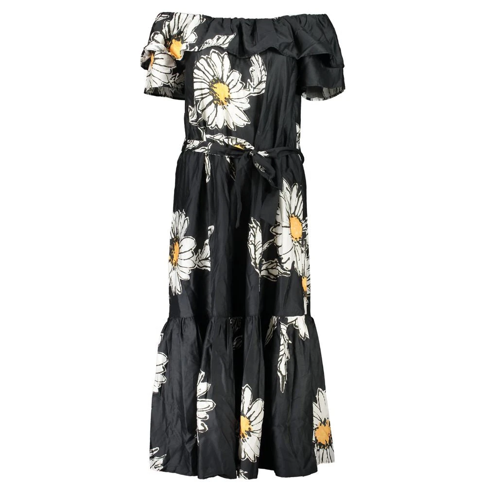 Desigual Elegante Maxi Jurk met Afneembare Riem Black Dames