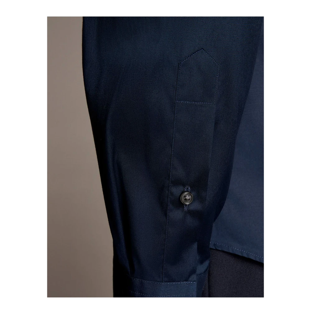 Fay Blauw Katoenmix Poplin Overhemd Blue Heren