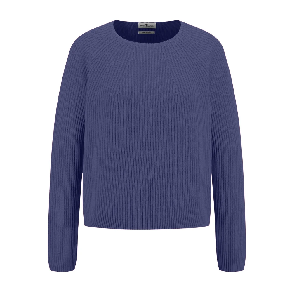 FYNCH-HATTON Katoenen O-Neck Trui Purple Dames