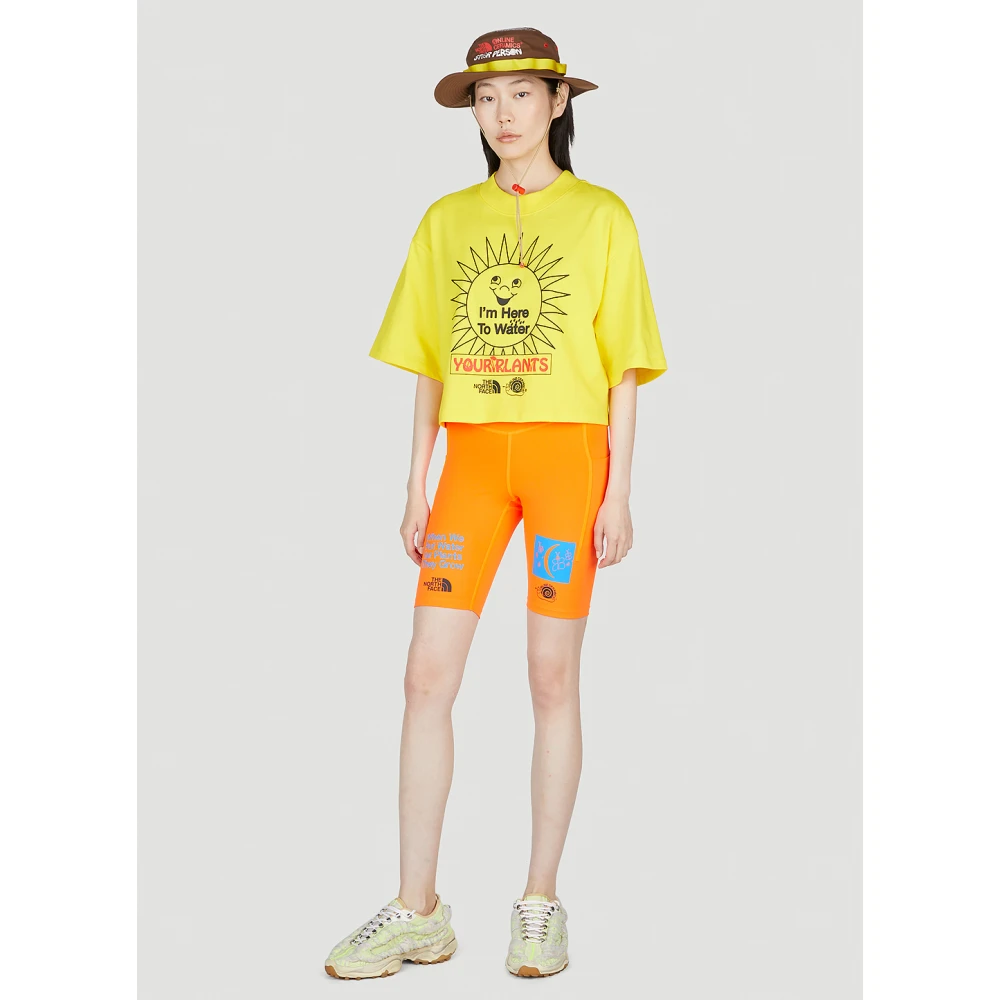 The North Face Grafisch Bedrukte Crop T-shirt Yellow Dames
