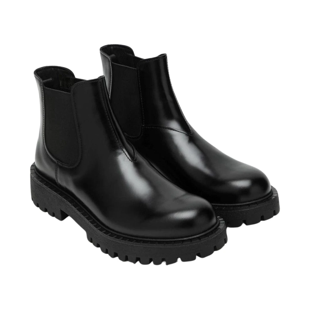 Prada Svart Chelsea Boots I Läder