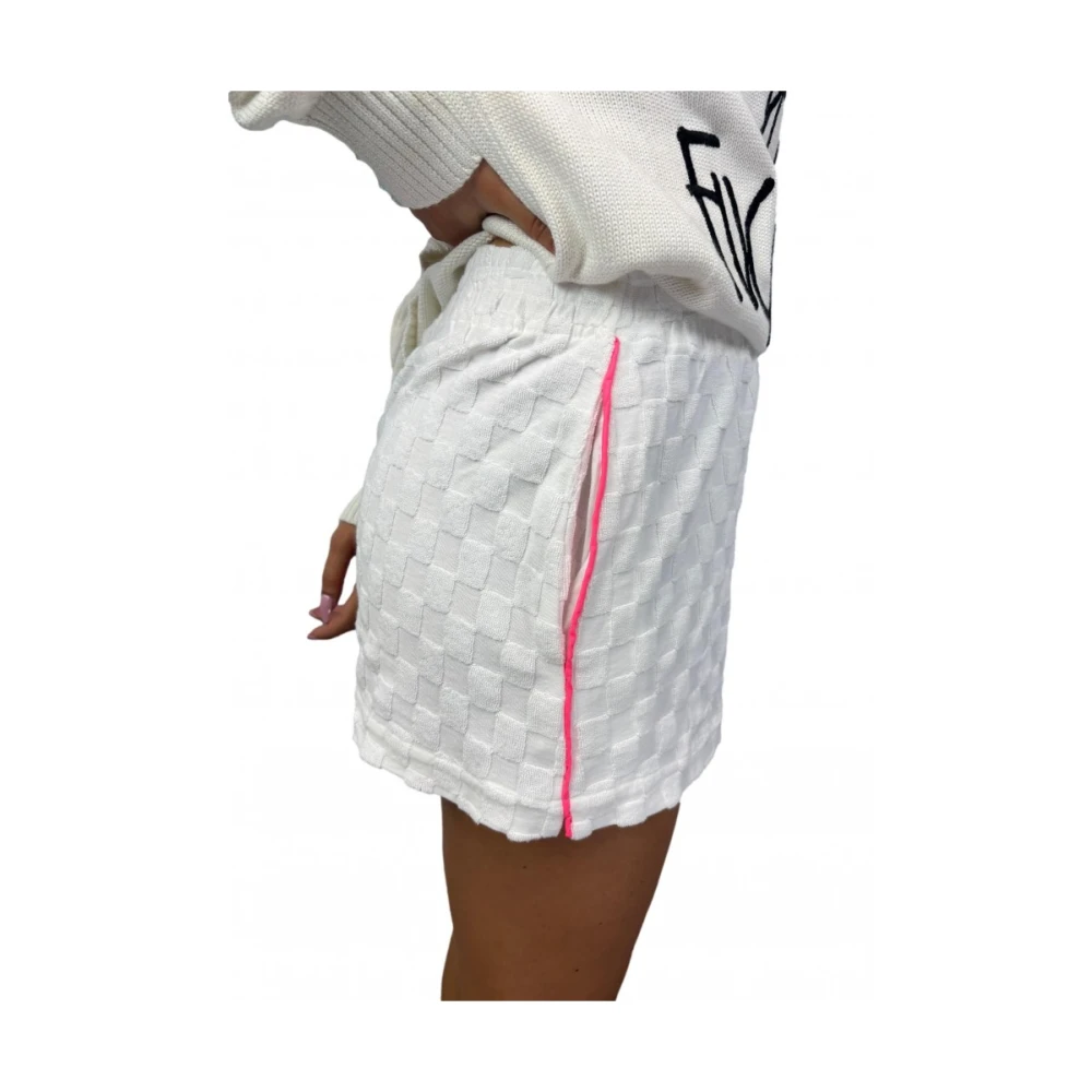 Saint Barth Witte Logo Elastische Taille Shorts White Dames