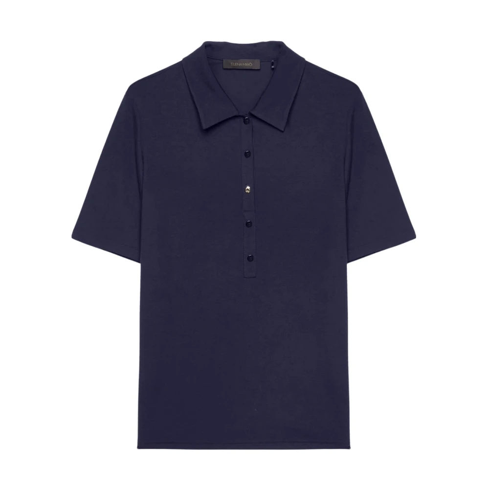 Elena Mirò Polo met knopen Blue Dames