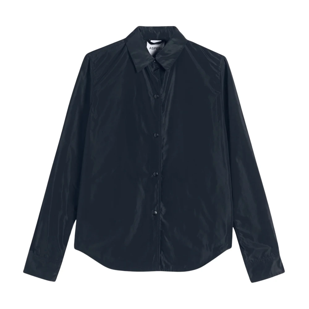 Aspesi Men's Blue Unlined Shirt Jacket In Technical Polyester