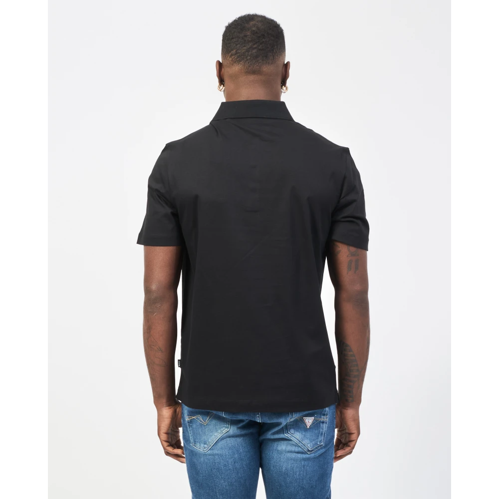 Hugo Boss Zwarte Polo Shirt met Monogram Patch Black Heren