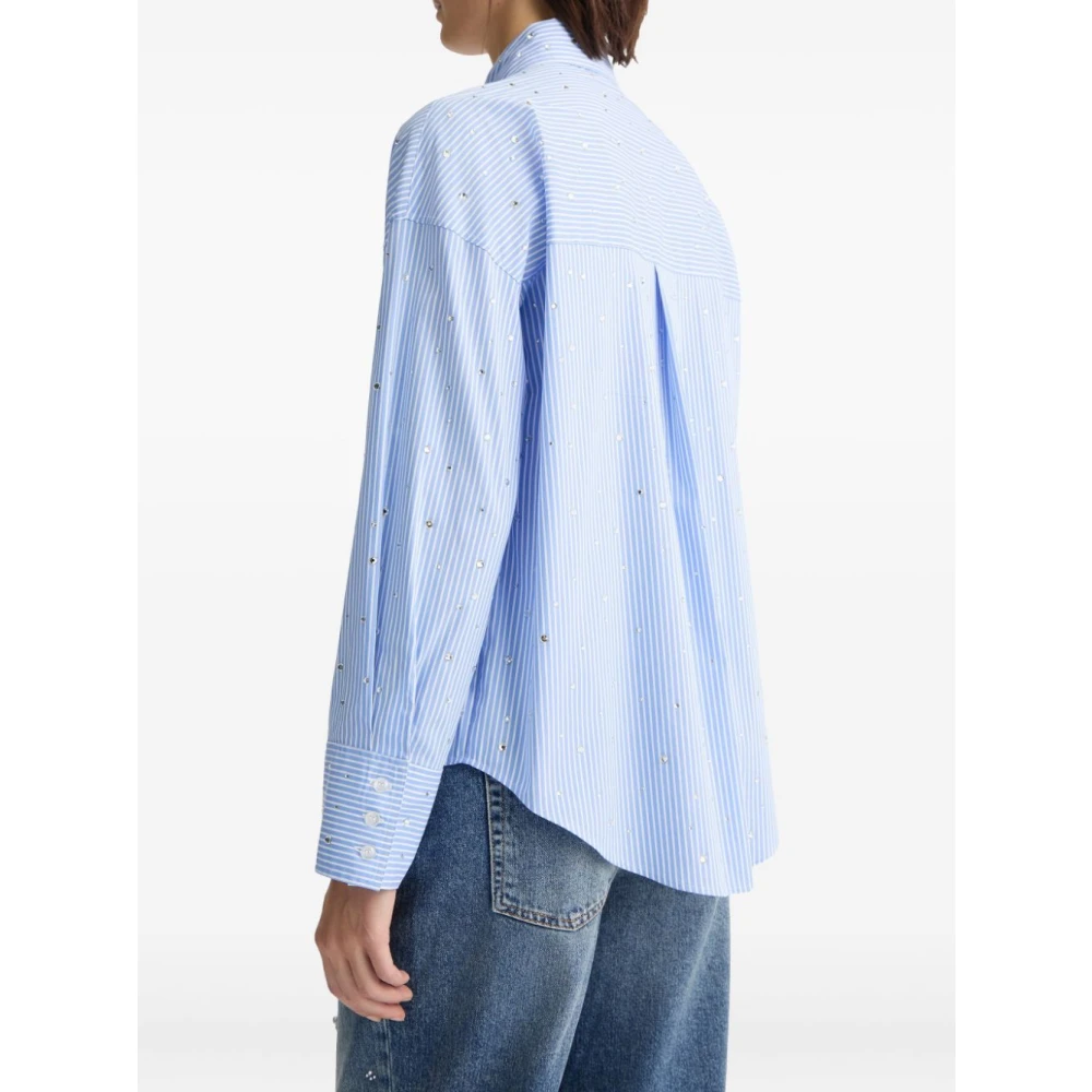 Liu Jo Lichtblauwe Shirt met Strass Steentjes Blue Dames