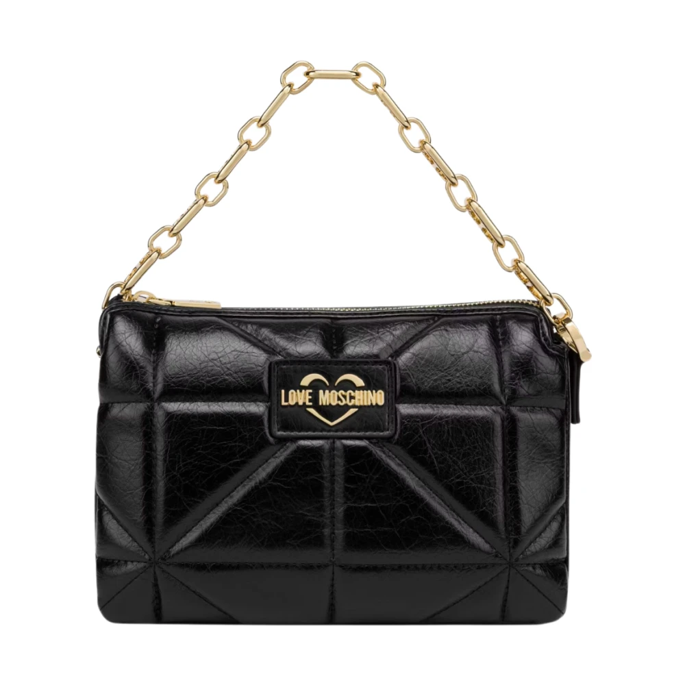 Love Moschino Zwarte Schoudertas PU Materiaal Black Dames