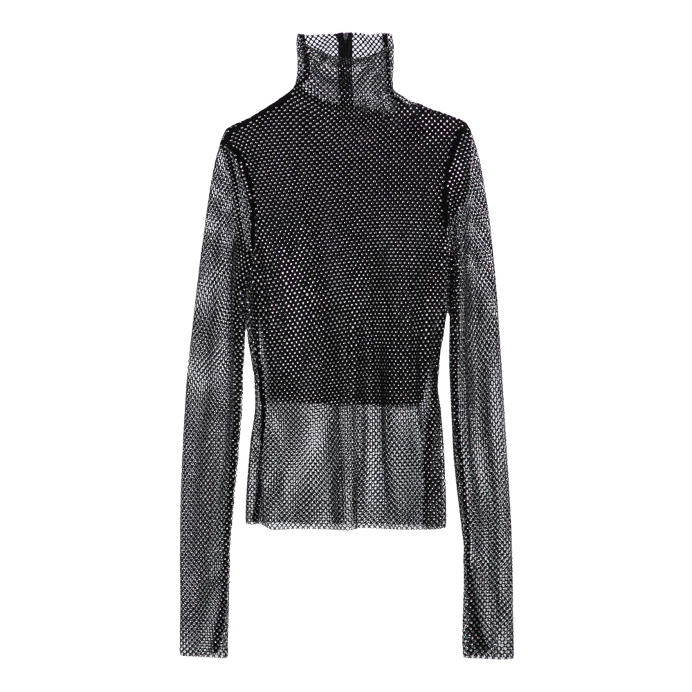 SPORTMAX Stijlvolle Top met Hoge Hals Black Dames