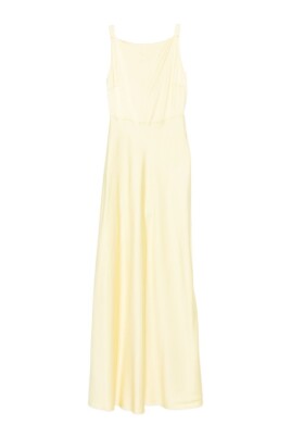 strapless open back dress Bella Maxi Dress ~ Pale Yellow Luxe Satin  Show Me Your Mumu
