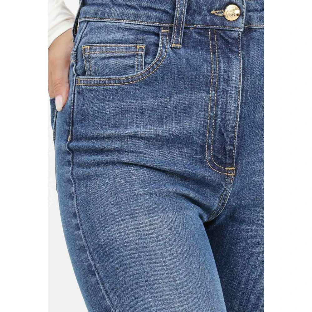 Elisabetta Franchi Skinny Denim Jeans Enkel Lengte Blue Dames