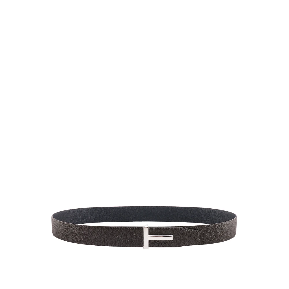 Tom Ford Stijlvolle leren riem met metalen gesp Brown Heren